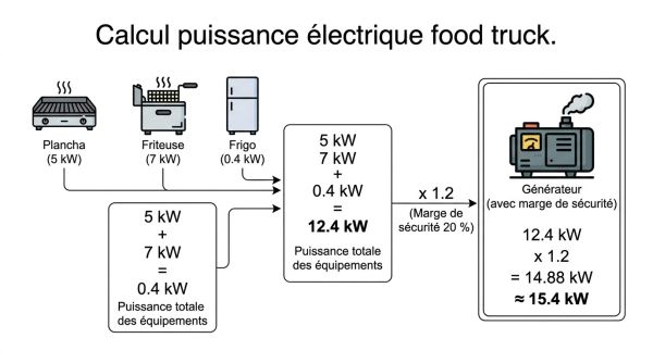 Calcul puissance électrique food truck.