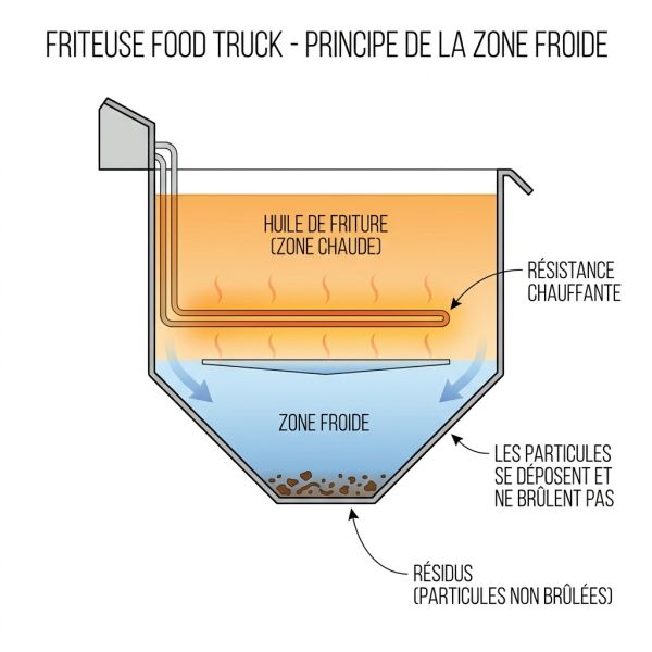 Friteuse food truck et zone froide.
