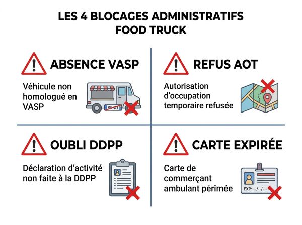 Les 4 blocages administratifs food truck
