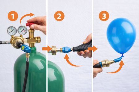 Inflation d'un ballon avec hélium