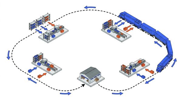 Circuit milk run train logistique