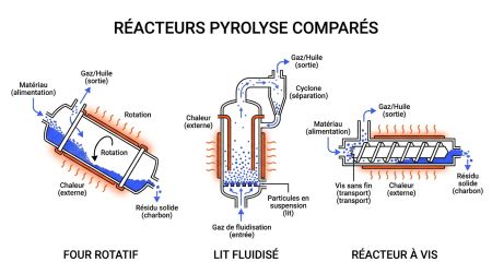 Réacteurs pyrolyse comparés