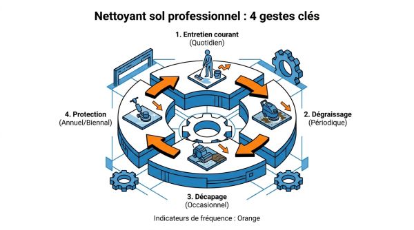 Nettoyant sol professionnel : 4 gestes clés