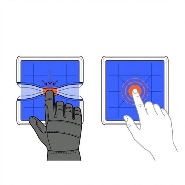 Écran résistif avec gants