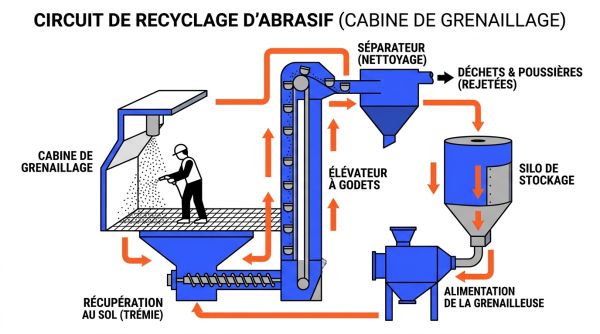 Recyclage abrasif cabine grenaillage