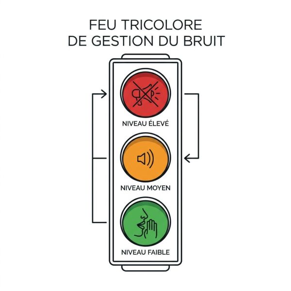 Feu tricolore de gestion du bruit