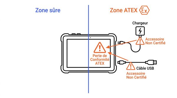 Accessoires pour tablette ATEX et zone.