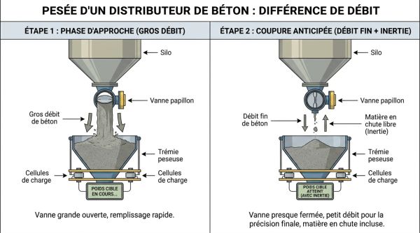 Pesée d'un distributeur de béton