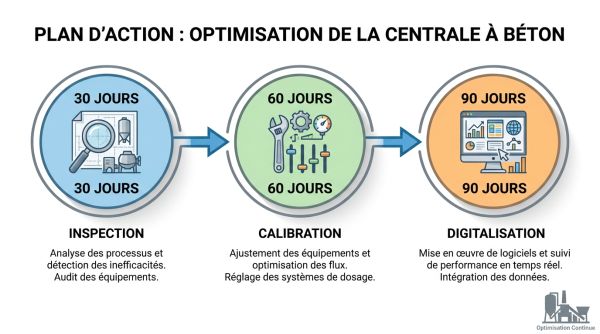 Plan action centrale à béton