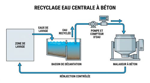 Recyclage eau centrale à béton
