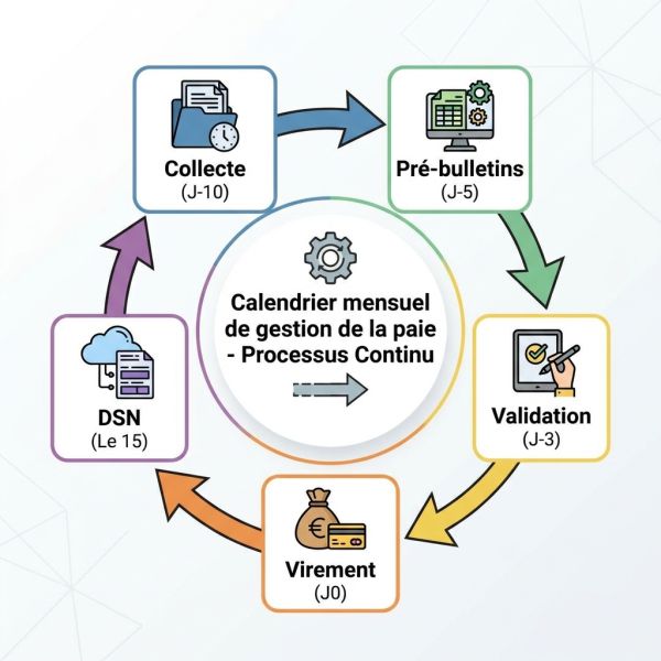 Calendrier mensuel de gestion de la paie