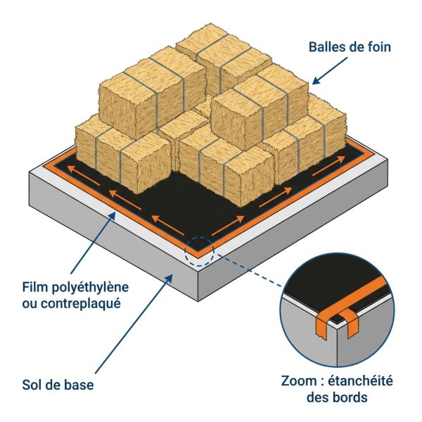 Étanchéité plancher séchoir à foin.