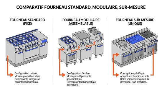 Comparatif fourneau standard modulaire sur-mesure