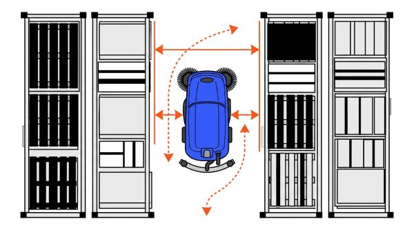 Autolaveuse compacte dans allée étroite