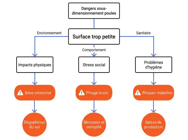 Dangers sous-dimensionnement poules