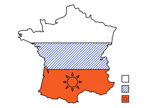 Carte du rendement solaire en France