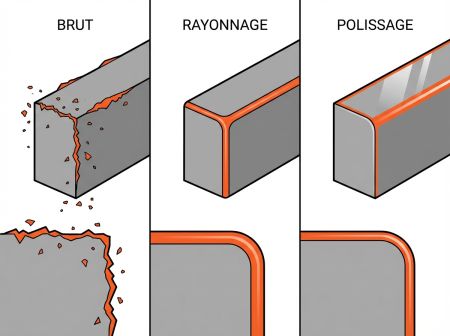 Effets tribofinition : lissage et rayonnage