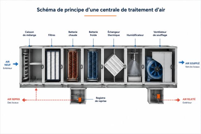 Schéma centrale de traitement d’air