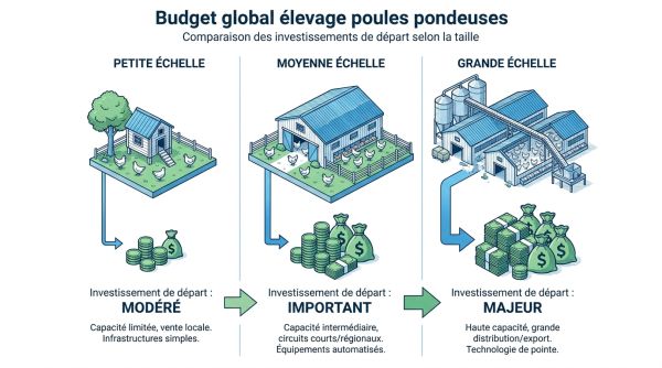 Budget global élevage poules pondeuses