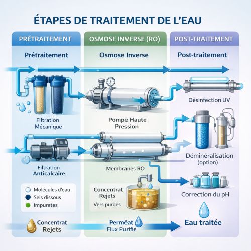 étape de traitement de l'eau