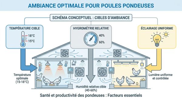 Ambiance optimale pour poules pondeuses