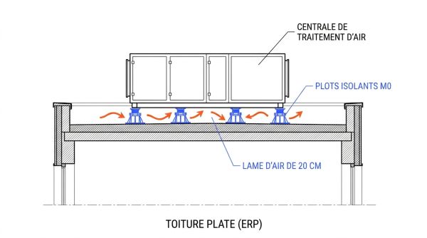 Installation CTA toit sécurité ERP