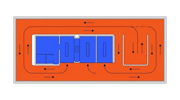Décomposition de la surface d'une station de lavage
