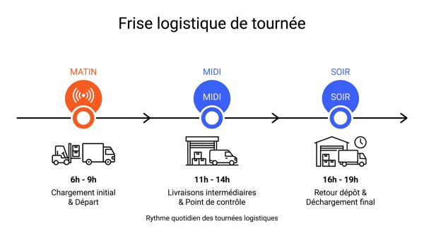 Frise logistique de tournée