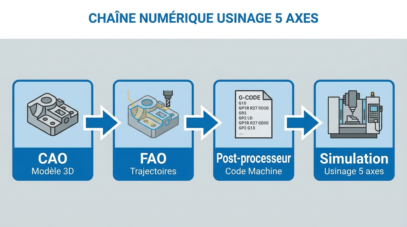 FAO et simulation fraiseuse 5 axes