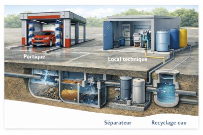 Station de lavage automatique détaillée