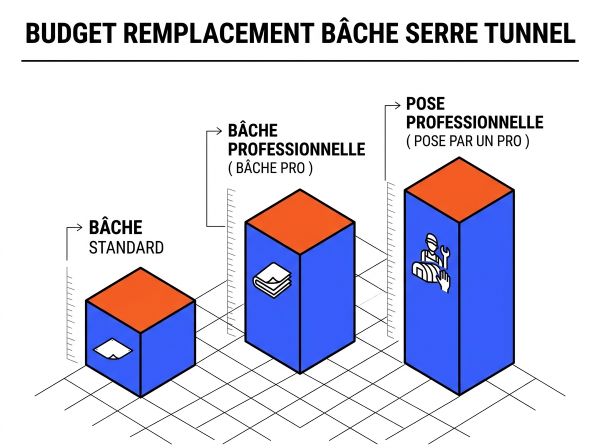 Infographie budget remplacement bâche serre tunnel