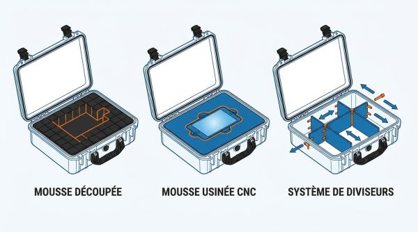 Comparatif mousse usinée et valise antichoc