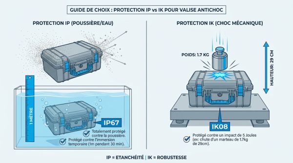 Lecture indice IP Valise étanche