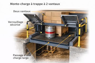 monte - charge à 2 vantaux