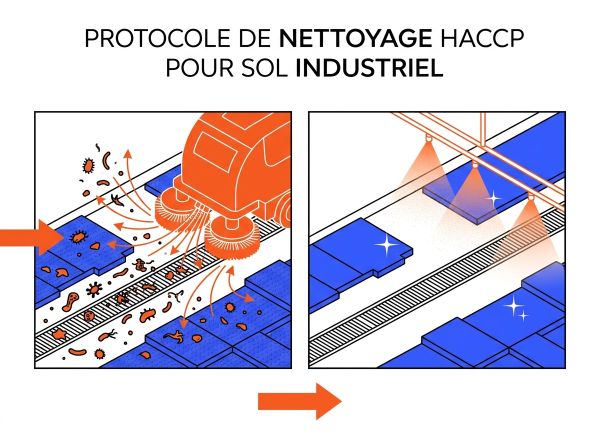 Protocole de nettoyage HACCP pour sol industriel