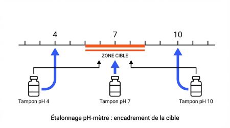 Étalonnage pH-mètre : encadrement de la cible