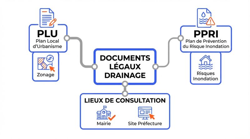 Infographie documents légaux drainage
