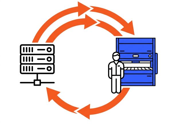 Flux WMS et ERP d'un carrousel vertical