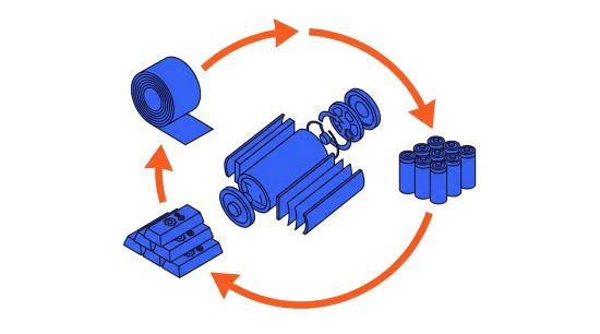 Métaux recyclés des piles