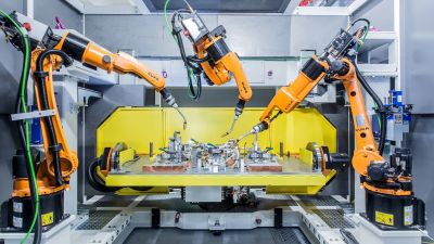 Cellule robotisée modulaire pour carrosserie Cellule robotisée modulaire pour carrosserie
