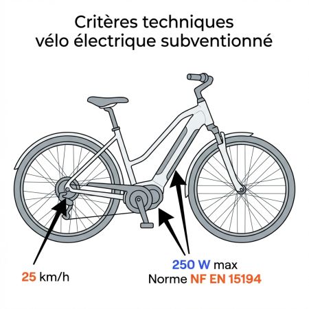Critères techniques vélo électrique subventionné