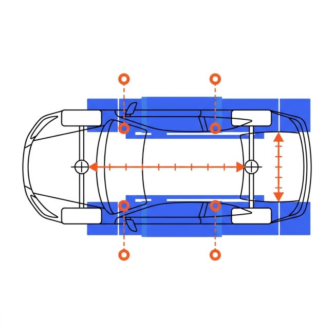 Dimensions plateau et points de levage auto