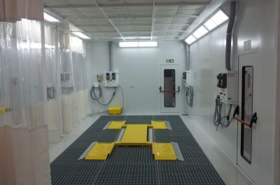 cabine de peinture avec chauffage par infrarouge