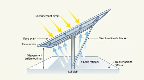 Tracker solaire bifacial