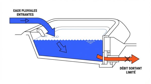 Flux d'un bassin de rétention