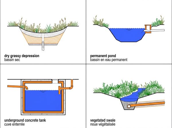 Typologies d'ouvrages rétention