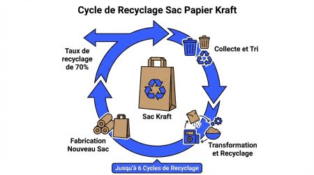 Cycle de recyclage sac papier kraft