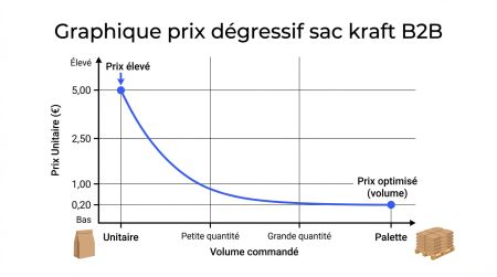 Graphique prix dégressif sac kraft B2B