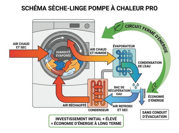 Schéma sèche-linge pompe à chaleur pro