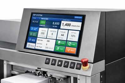 Panneau de commande d'une machine industrielle